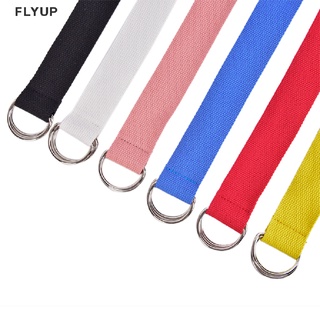 Flyup Unisex Casual doble D-anillos de lona de nailon rayas hebilla cintura cinturones al aire libre MY