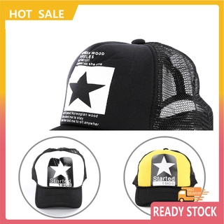 mn hombres mujeres ajustable gorra de béisbol patrón estrella transpirable deportes malla sombrero