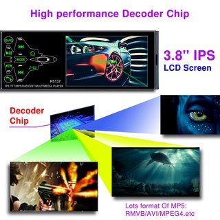 Radio de coche, pulgadas IPS D OLED pantalla de prensa Bluetooth reproductor MP5 Radio FM con 2 USB Auto Multimedia Audio vídeo (7)