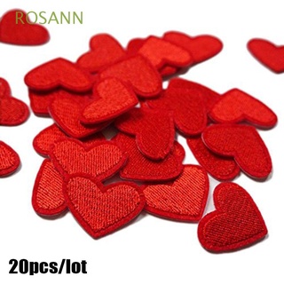 ROSANN Embroidered Appliques Iron On Badge Patches Love Heart Sewing On DIY 20pcs/lot Clothes Sticker/Multicolor