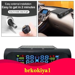 Brkokiya1 Td1 Sistema De monitoreo De presión De neumáticos con pantalla Lcd Inteligente alarma Modos con Sensor Tpms 4