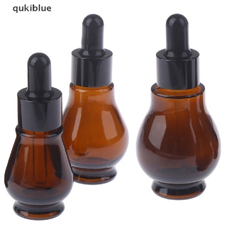 Qukiblue 10/20/30ml Empty brown Glass Dropper Bottles with Pipette for Essential Oil CL
