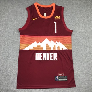 Jersey/camiseta de baloncesto 2021 nueva NBA de Denver Nuggets No.1 PORTER JR. city edition red basketball jersey
