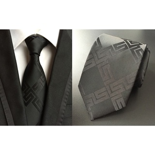 ciciool hombres clásico negro tejido jacquard negocios corbata casual cuello lazo accesorio de negocios (3)