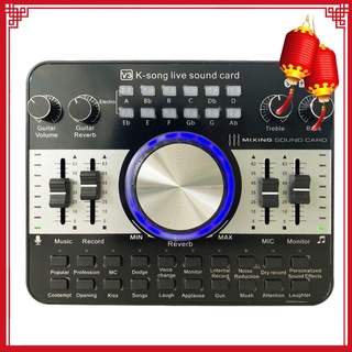 V3 tarjeta de sonido, tablero mezclador de sonido para cambiador de voz tarjeta de sonido en vivo para Karaoke multifuncional mezclador de Audio