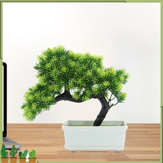 delocal-artificial planta en maceta bonita hermosa vívida planta artificial en maceta falsa de larga duración pino bonsai para sala de estar