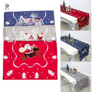decoraciones de navidad tela santa claus bordado camino de mesa de navidad restaurante mantel