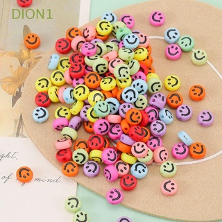 CHARMS Dion1 7 mm sonrisa cara cuentas personalidad fabricación de joyas DIY accesorios de joyería collar 100 unids/set colgante forma ovalada dulce acrílico/Multicolor