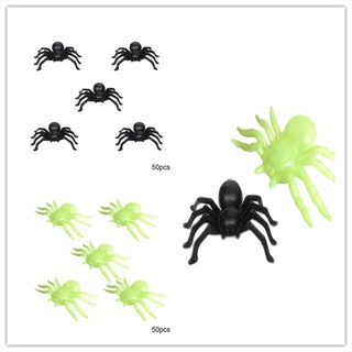 50 piezas de simulación de plástico flexible arañas broma juguete regalos de halloween