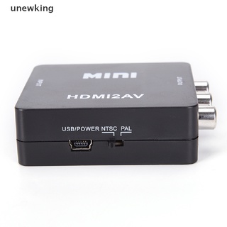 [unewking] Adaptador HDMI A RCA AV/CVBS HD 1080P Mini HDMI2AV Video Converter .