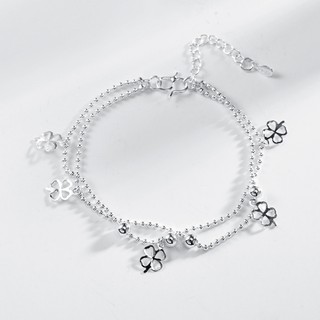 Pulsera de plata 925 moda flor pulseras mujeres venta caliente joyería accesorios regalos (6)