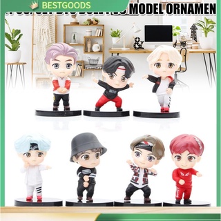 7Pcs/Set BTS Tiny TAN Mini Figure Bangtan Boys Groups BTS Anime Figurine Toy Group Gift Idol Doll PVC Model
