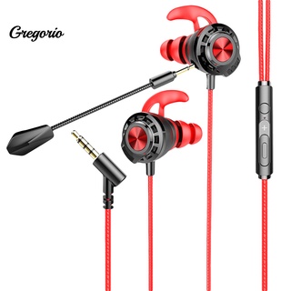 [gre] g16 auriculares universales con cable pesado para juegos con micrófonos duales