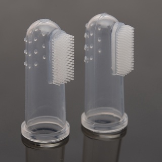 látex manga de dedo de silicona cepillo de dientes anti-tartar suministros de limpieza oral cepillo de dedo traje de dedo (2)