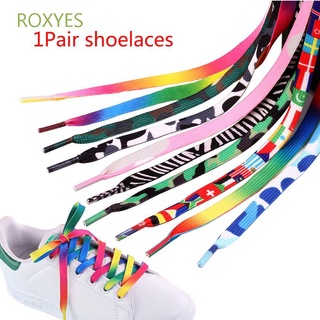 ROXYES Women Shoelace Strings Colorful Laces Shoestring 120cm Colored Fashion Shoe Accessories Shoe Decor Multi-color Printed Shoelace