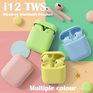 (COD) Lindo 9 colores TWS i12 inalámbricos Bluetooth auriculares Airpods Inpods HiFi auriculares deportes auriculares coloridos