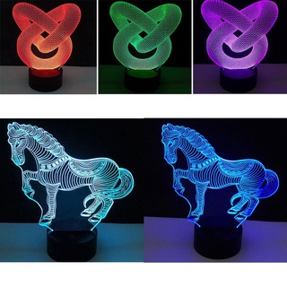 Led luz de noche Dock titular 3D lámpara Bases 7 cambio de Color 10LED
