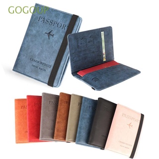 GOGOUP Multi-function Passport Bag Ultra-thin Travel Cover Case Passport Holder Portable Credit Card Holder Leather Document Package RFID Wallet/Multicolor
