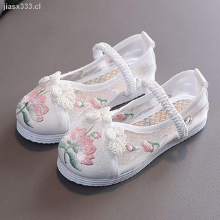 ¤ Malla Transpirable Niñas Zapatos De Lona Verano 2021 Niños s Nuevas Sandalias Bordado Transpirables Hanfu (1)