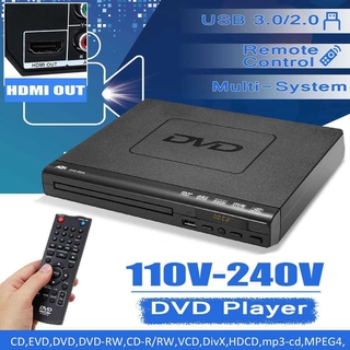 Reproductor de DVD mando a distancia Multi sistema USB3.0 externo HD 1080p casa reproductor de DVD con CD/EVD/DVD-RW/VCD/MP3/MP4