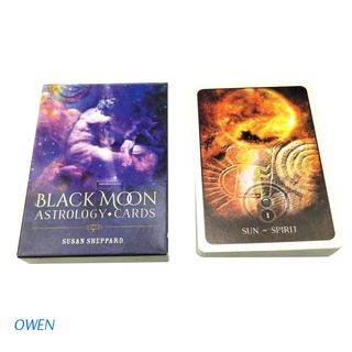owen Black Moon Astrology Oracle Cards Full English 52 Cards Deck Tarot Divination Fate Family Party Board Game