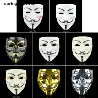 [springevenwell] Máscara De Cosplay Anónima V Vendetta Guy Fawkes Disfraz De Halloween Caliente