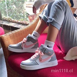 Listo stock Nike air force alta zapatilla de deporte plana casual zapatos para las mujeres (3)