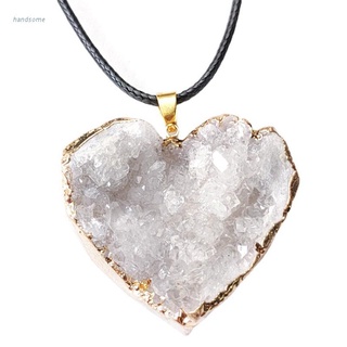 lucky* melocotón corazón de cuarzo natural cristal corazón piedra chakra curación collar