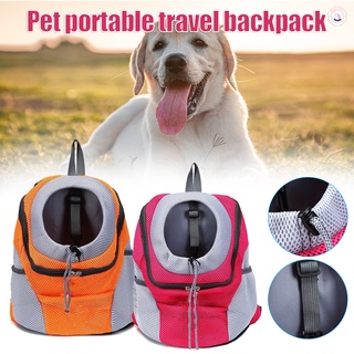 fuera de doble hombro portátil mochila de viaje al aire libre mascota perro bolsa de transporte para mascotas perro bolsa frontal bolsa de malla mochila suministros para mascotas (1)