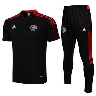 Alta calidad 2122 Polo Manchester United negro traje de entrenamiento, ropa deportiva, ropa casual