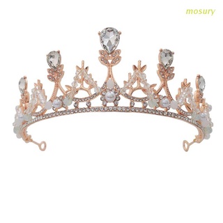 mosury cristal joyería reina corona diamantes de imitación coronas de boda y tiaras para las mujeres disfraz fiesta accesorios de pelo con piedras preciosas
