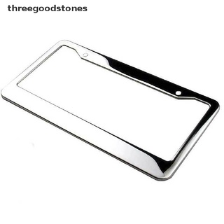 threegoodstones: 1 pieza de acero inoxidable cromado, marco de placa de matrícula, con tapas de rosca caliente (3)