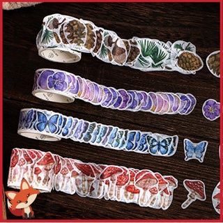 💕Fay💕 100 unids/rollo DIY Washi cinta etiqueta adhesiva enmascaramiento cinta adhesiva pegatina Scrapbooking papelería decorativa seta mariposa flor (1)