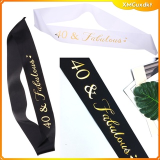 Birthday Anniversary Party Shoulder Strap Fancy Dress 40 years old White
