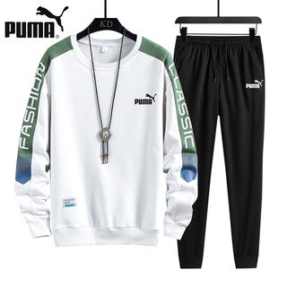 Puma hombres Casual traje deportivo jersey suéter + pantalones de los hombres deportes traje diario de dos piezas
