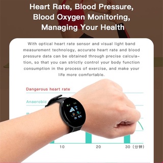 D18s reloj inteligente redondo presión arterial Monitor de ritmo cardíaco hombres Fitness Tracker SmartWatch Android IOS mujeres moda Electron (4)