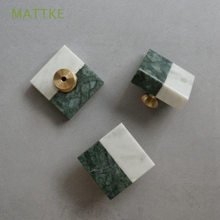 MATTKE Stylish Cabinet Knobs Wardrobe Furniture Hardware Drawer Pulls Home Improvement Brass Marble with Screw Door Handles Kitchen Decoration Cupboard Knobs
