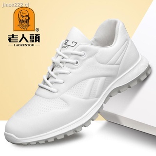 cabeza de edad de cuero zapatillas de deporte de estilo coreano con cordones de los hombres s solo zapatos de deporte casual zapatos de cuero tendencia de los hombres jóvenes zapatos de moda
