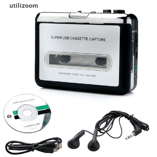 utilizoom portátil usb cassette cinta a mp3 convertidor de captura hifi audio reproductor de música venta caliente