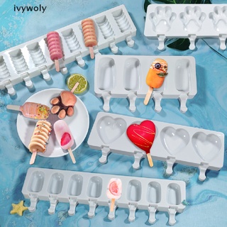 Ivywoly Silicone Ice Cream Molds Ice Cube Tray Popsicle Maker DIY Homemade Ice Lolly CL