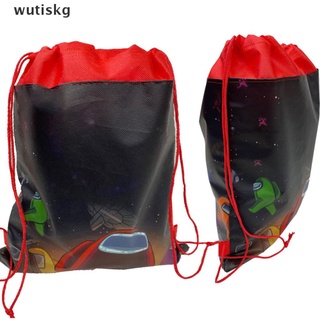 Wutiskg 1pc Among US Non-woven Fabrics Kid Favor Travel Pouch Storage Drawstring Bag CL