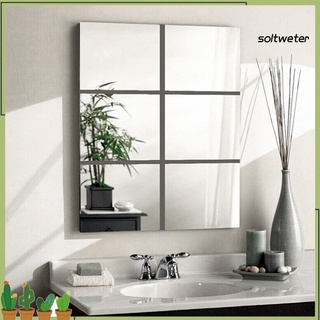st - 4 pegatinas de azulejos de espejo autoadhesivos extraíbles acrílico armario pegatinas de pared decoración del hogar