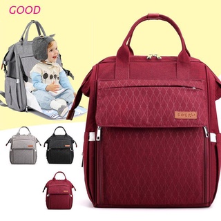 Buena momia mamá maternidad pañal bolsa de gran capacidad bebé mochila de viaje puerto USB bolso con cambiador correas cochecito