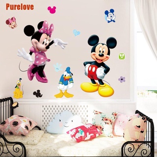 [Purelove] pegatinas de pared de Mickey Mouse decorativas para niños, niñas, bricolaje, dormitorio