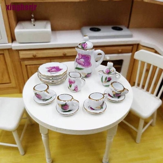 Herjr 15 piezas/juego 1:12 tazas De té/cerámica Para Casa De muñecas Miniatura/ Porcelana