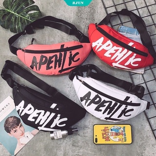 Paquete de cintura con letras lindas coreanas Bolsa con cinturón hip-hop bolso de hombro a la moda Bolsa de pecho con bolsillo para mujer [FUN]