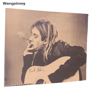 [wangxinmy] kurt cobain nirvana frontman rock póster de papel kraft retro póster de pared pegatina venta caliente