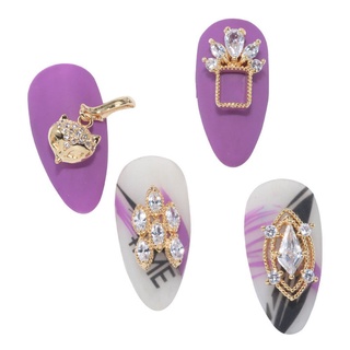 halley diy nail zircon colgante de lujo cadena de uñas diamantes de imitación de oro mariposa manicura accesorios de metal brillante cristal joyería de uñas (4)