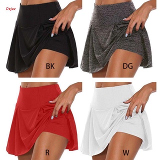 Dejav Women Athletic Tennis Golf Sports Trousers Skirt 2-In-1 Stretchy Running Leggings Skorts Solid Color Active Shorts S-5XL