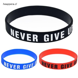 hea Motivational Silicone Wristband Never Give Up Lettering Inspirational Bracelet